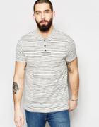 Asos Jersey Striped Polo In Off White - Off White