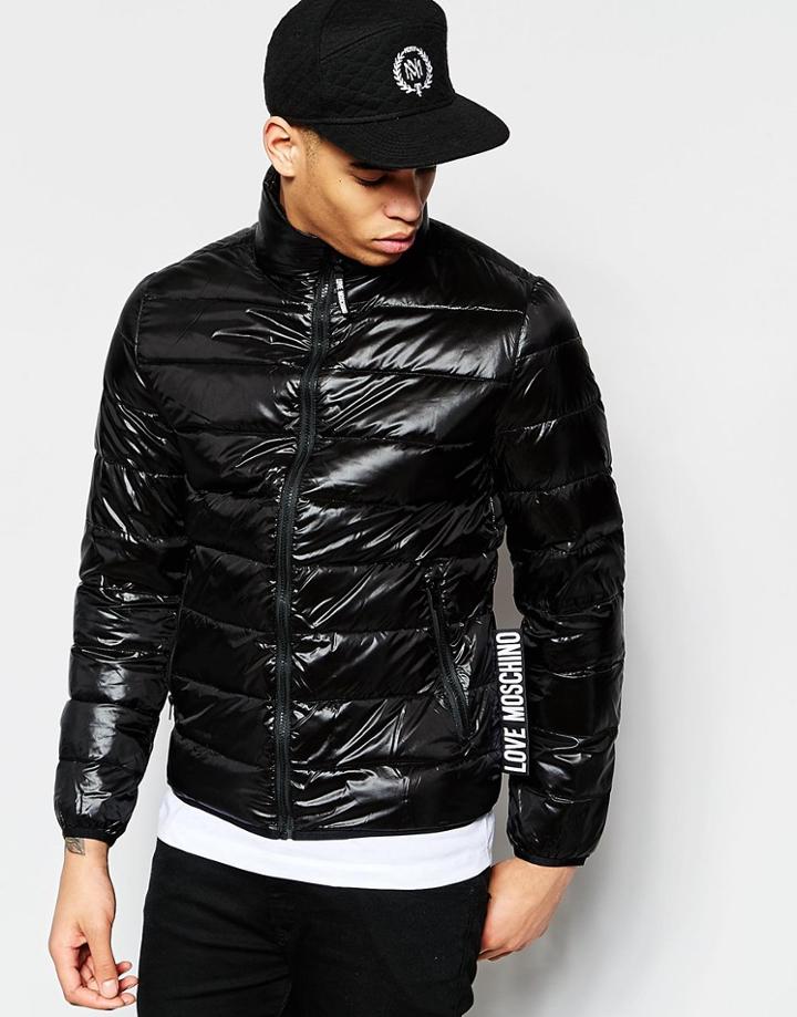 Love Moschino Padded Jacket Logo Label - Black