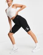 Calvin Klein Jeans Logo Legging Shorts In Black
