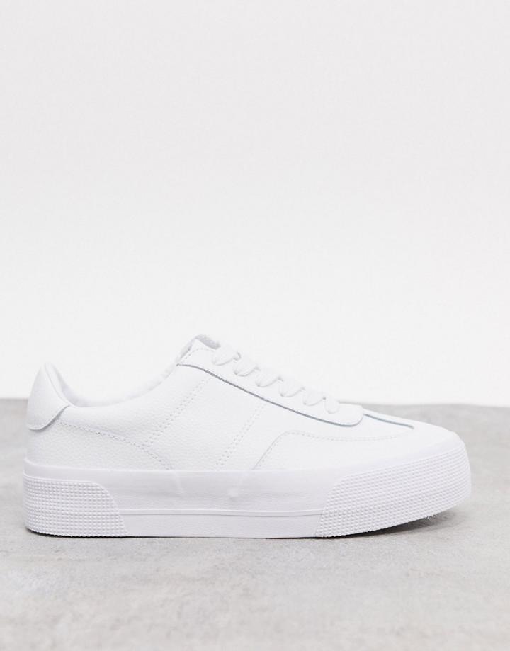 Asos Design Diverse Leather Chunky Sneakers In White