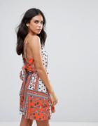 Influence Tie Back Skater Dress - Multi