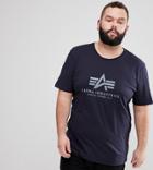 Alpha Industries Plus Logo T-shirt In Navy - Navy