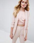 Asos Mix And Match Blazer With Rouched Sleeve - Pink
