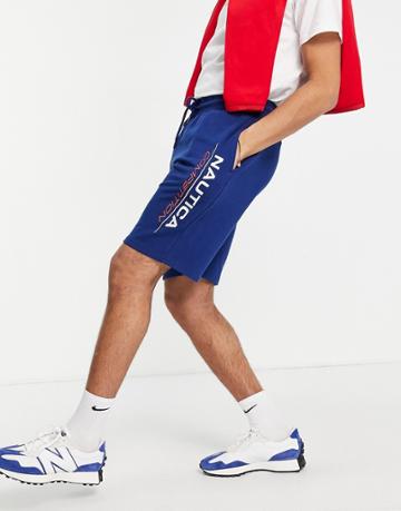 Nautica Competition Dodger Sweat Shorts In Navy