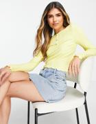 Only Zenia Long Sleeve Top In Yellow