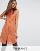 Vero Moda Tall Shirt Dress With Utility Pockets - Brown