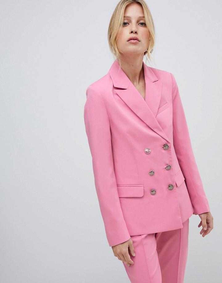 Asos Design Tailored High Break Blazer - Pink