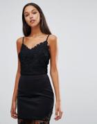 Michelle Keegan Loves Lipsy Cami Lace Bralette - Black