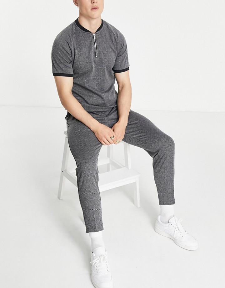 Mauvais Geo Knit Smart Pant Half Belt In Black