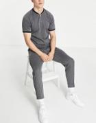 Mauvais Geo Knit Smart Pant Half Belt In Black