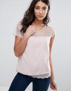 Only You Lin Lace Insert Blouse - Pink