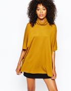 Monki High Neck Kimono Top - Yellow Multi