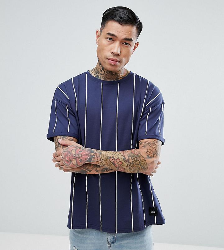 Sixth June T-shirt In Navy Stripe - Navy