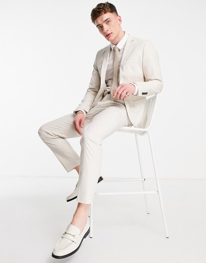 Selected Homme Slim Suit Pants In Ecru-neutral