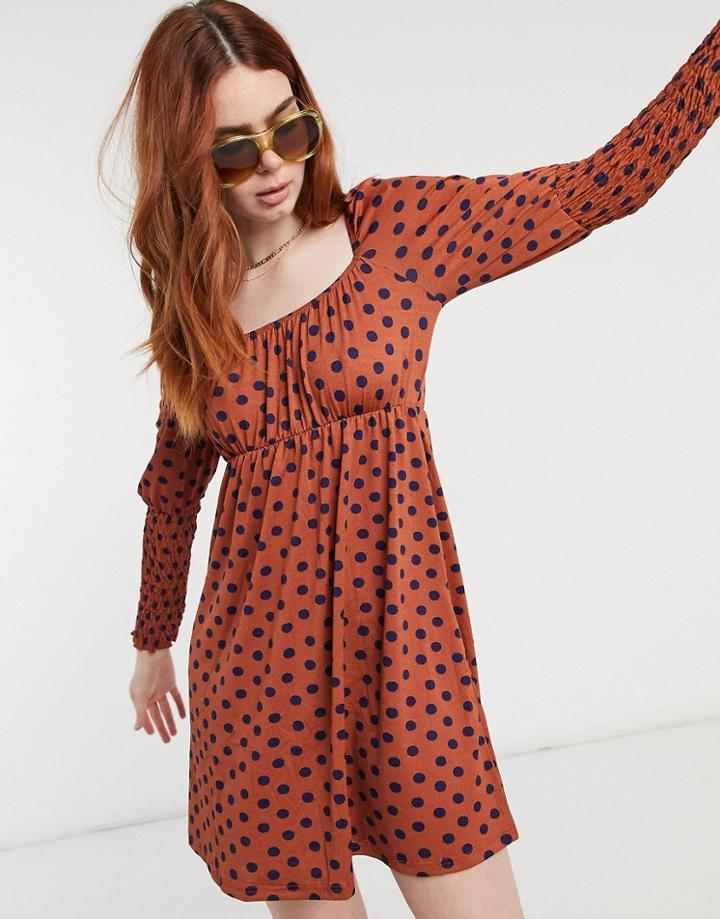 Miss Selfridge Polka Dot Mini Dress In Red