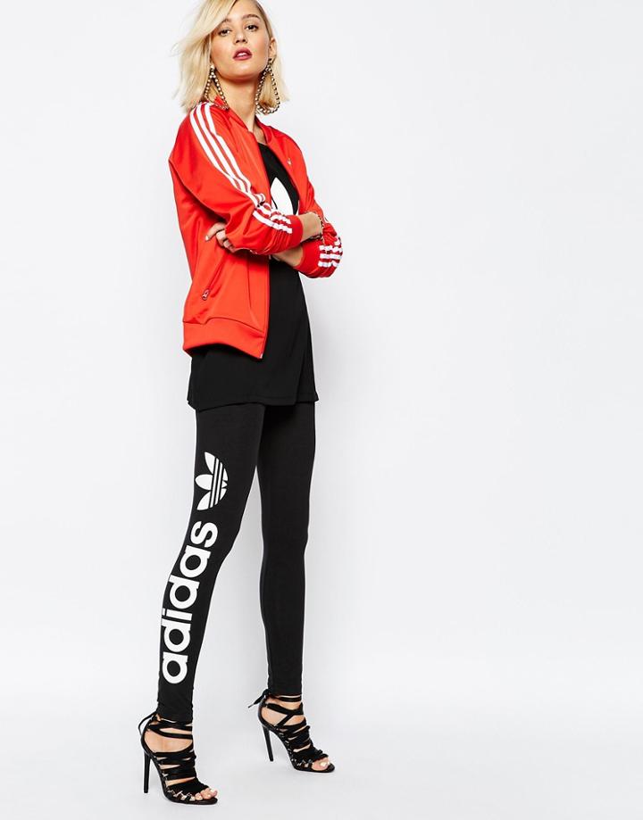 Adidas Originals Adicolour Leggings With Side Logo - Black