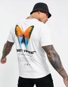 Criminal Damage Butterfly Backprint T-shirt In White