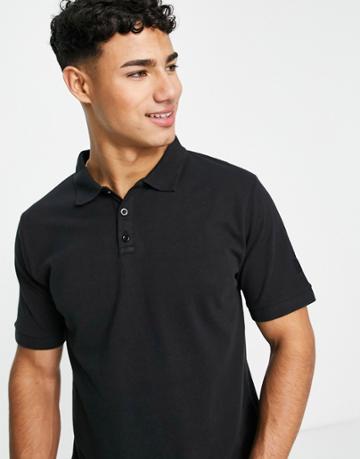 Soul Star Muscle Fit Polo In Black