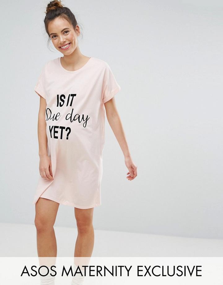 Asos Maternity Due Day Sleep Tee - Pink