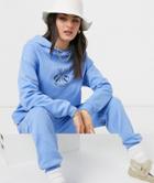 Asos Design Tracksuit Oversized Hoodie / Oversized Sweatpants With Ski Motif In Blue-neutral