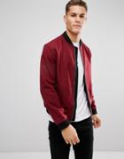 D Struct Wool Bomber Jacket - Red