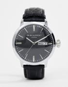 Mr Beaumont Leather Watch With Black Dial - Black