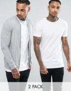 Asos Lightweight Muscle Jersey Bomber Jacket/ Muscle T-shirt Set - Multi