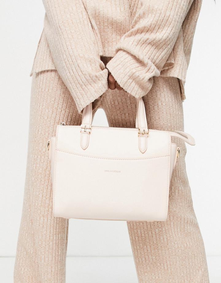 Paul Costelloe Leather Grab Bag In Pink