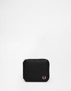 Fred Perry Scotch Grain Zip Around Wallet - Black