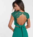 Tfnc Lace Shell Top In Emerald Green