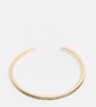 Asos Design Curve Cuff Bracelet With Crystal Stones In Gold Tone