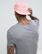 Mitchell & Ness Pinscript Snapback Cap In Pink - Pink