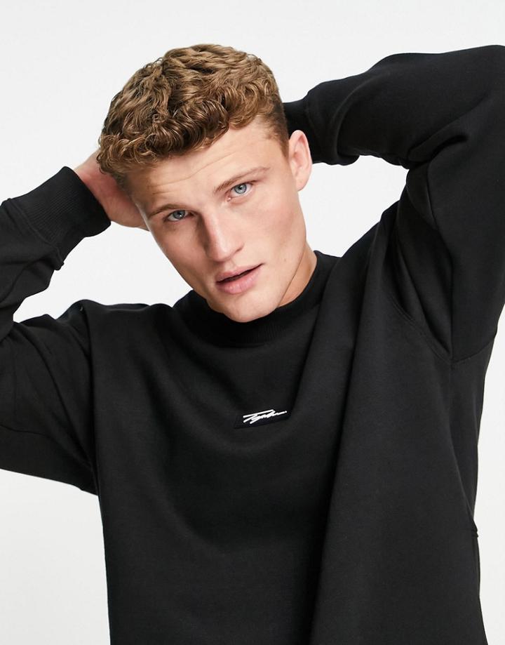 Topman Signature Sweat In Black - Part Of A Set