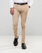 Asos Super Skinny Pant In Camel - Beige