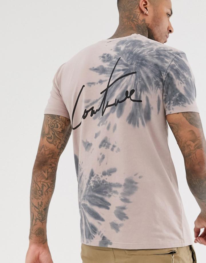 The Couture Club Amaro Tie Dye T-shirt In Pink & Green