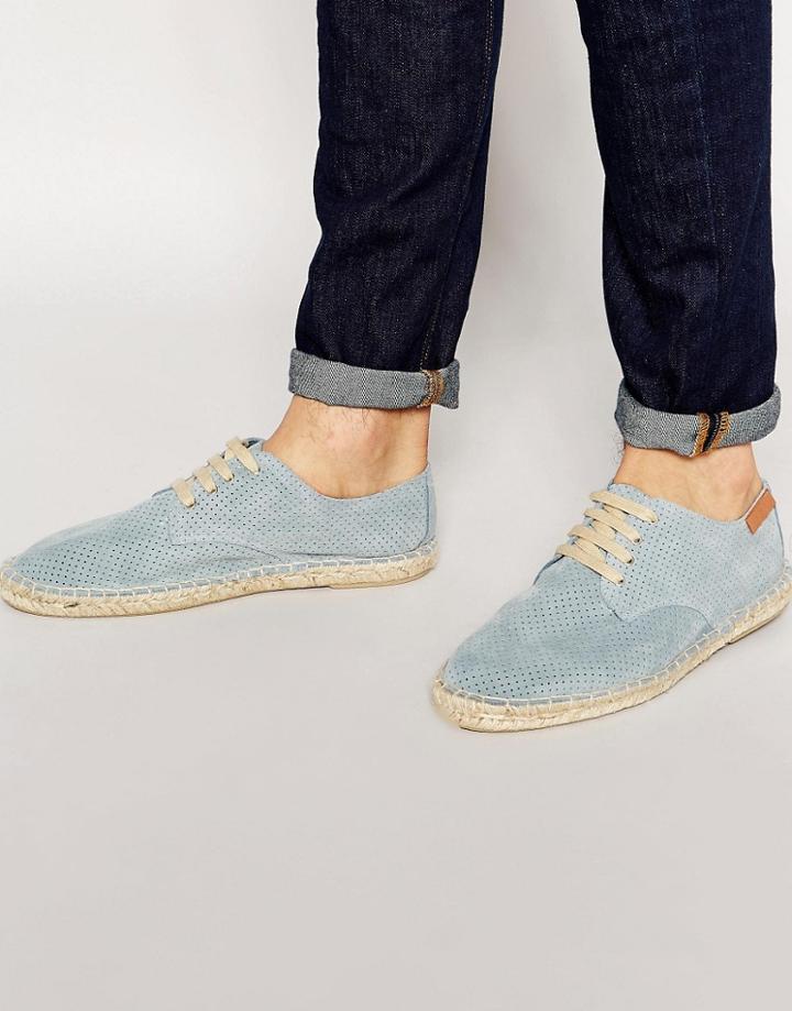 Bronx Lace Up Espadrilles In Blue - Blue
