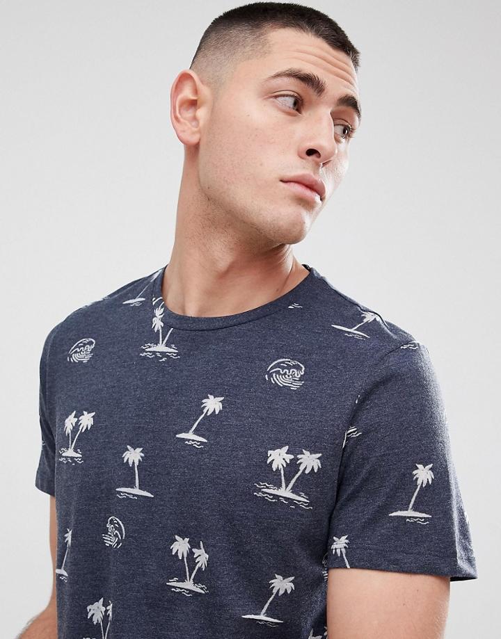 Jack & Jones Originalst-shirt In Print - Navy