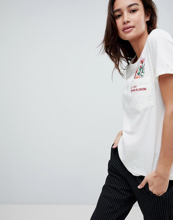 Jdy Print Detail T-shirt - White