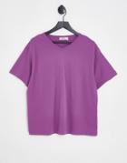 Weekday V Front T-shirt In Dusty Purple