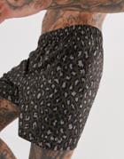 Asos 4505 Training Shorts With Leopard Print - Brown