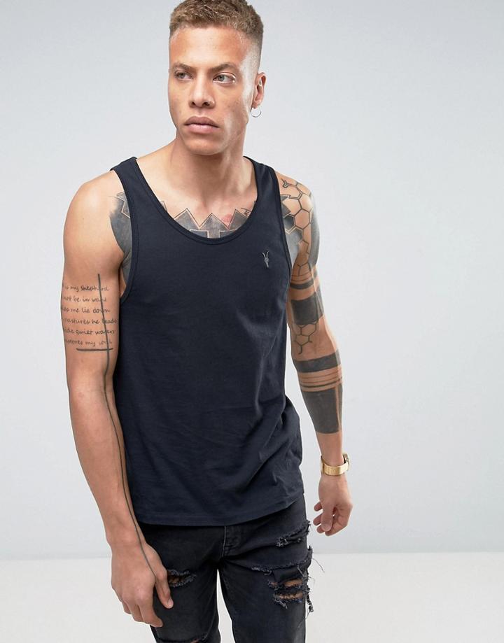 Allsaints Tank With Logo - Black