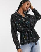 Religion Party Oversized Shirt In Foil Print-multi
