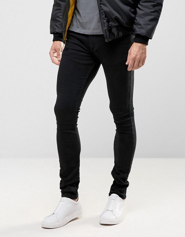 Religion Skinny Fit Hero Jeans In True Black - Black