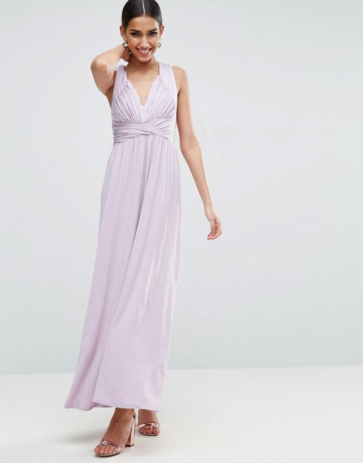 Asos Drape Twist Back Maxi Dress - Purple
