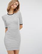 Daisy Street Striped Bodycon Dress - Multi