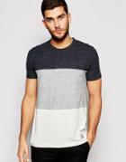 Franklin And Marshall T-shirt With Color Block - Smoke Melange