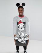 Asos Oversized Sweatshirt With Mickey Holidays Print - Gray