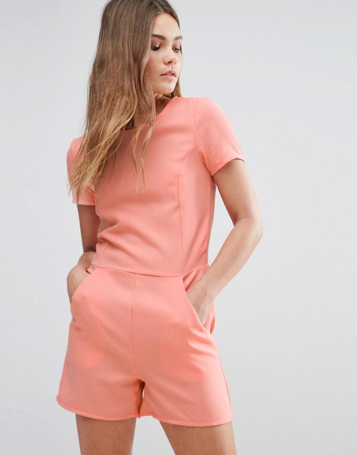 First & I Short Sleeved Romper - Pink