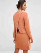Selected Pica Dress With Cross Back Detail - Tan