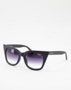 Quay Harper Womens Cat Eye Sunglasses In Black